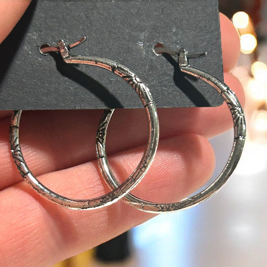 Etched Hoop Earrings