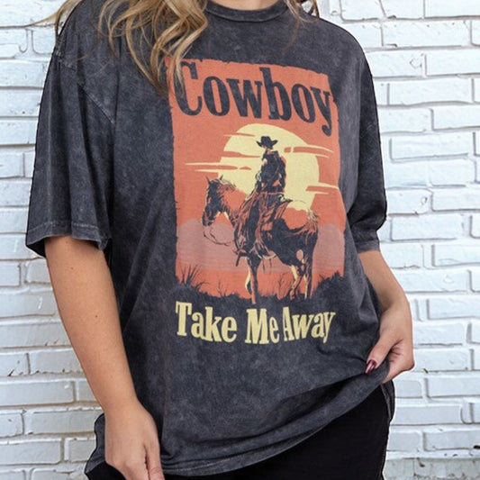 Cowboy Take Me Away Graphic Top